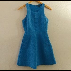 Blue Banana Republic fit and flare dress.